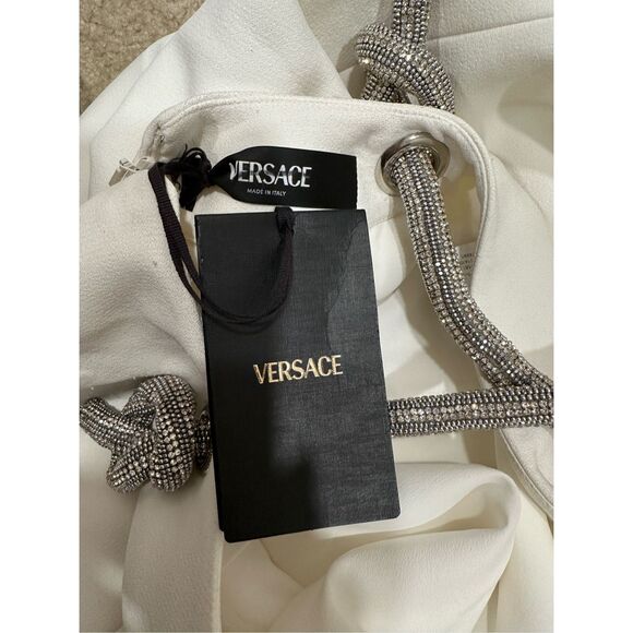 NWT Versace Embellished Rope Mini Shift Dress White Size IT42 / US6 $5900 - Picture 13 of 13